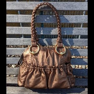 B Makowsky Metallic Bronze Shoulder Bag Like New